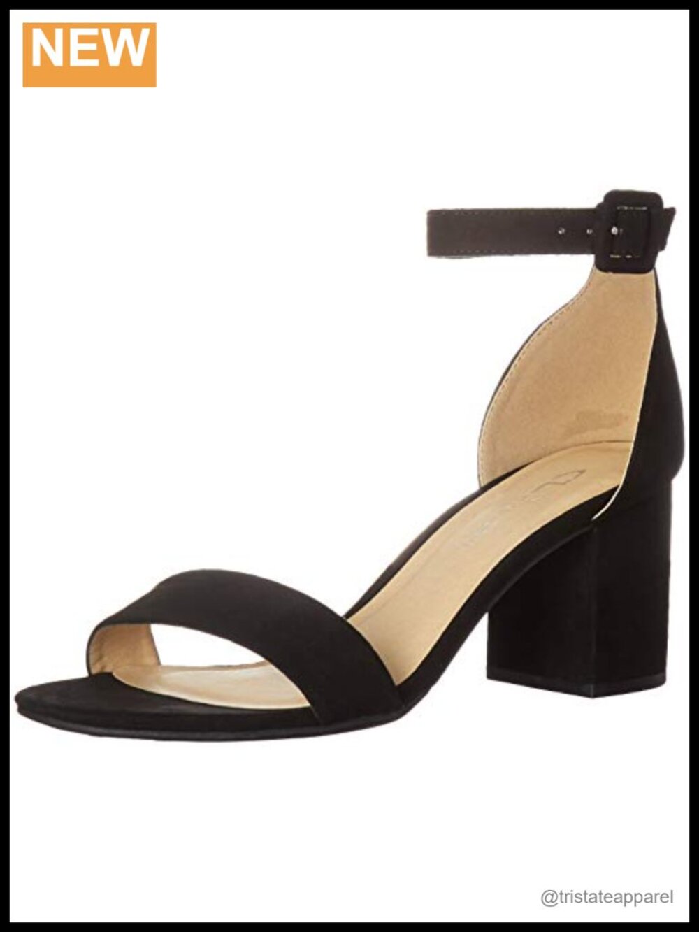 Women's Suede Block Heel Ankle Strap Sandal Open Toe 3 Inch Heel